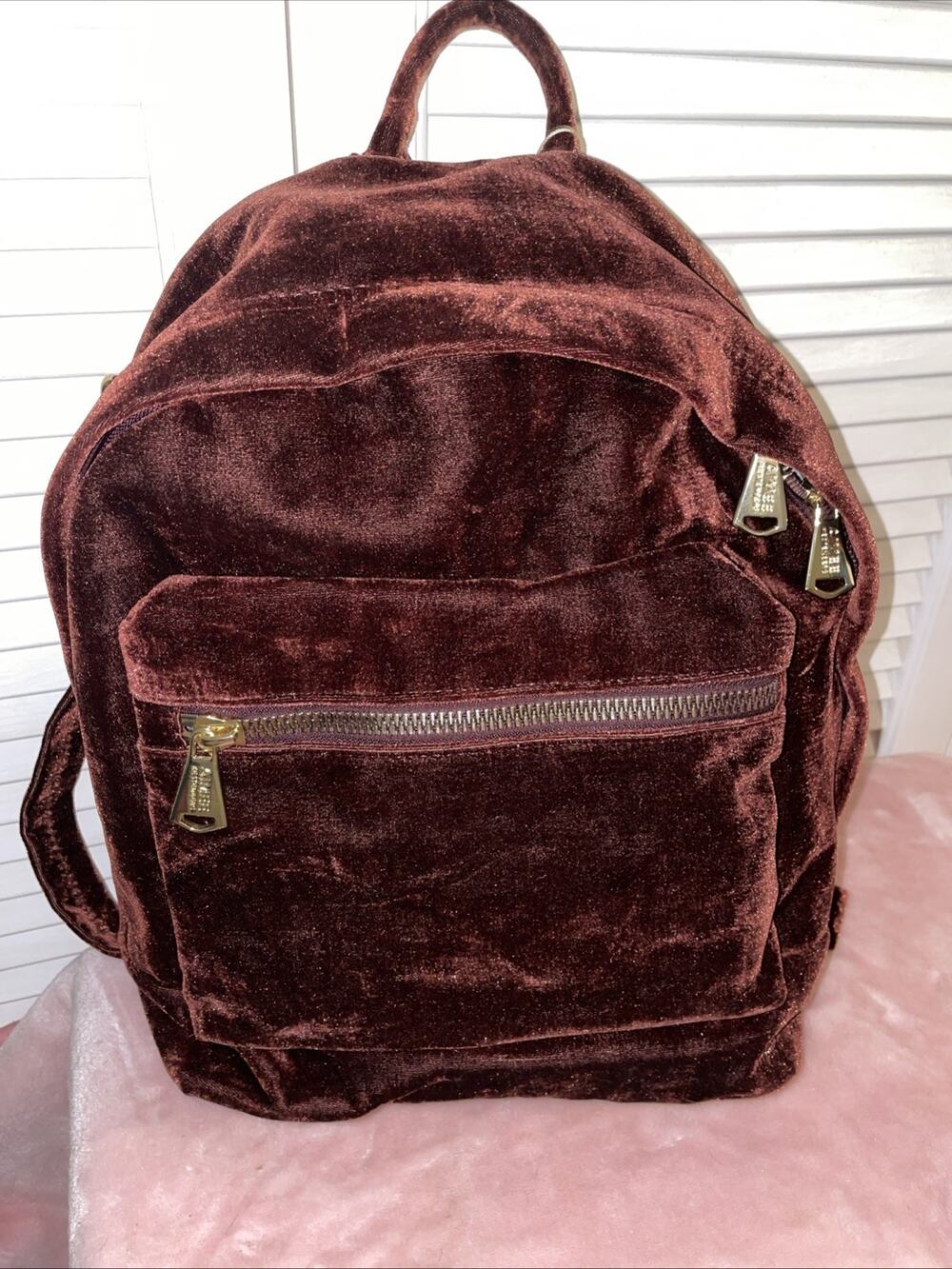 AIMEE KESTENBERG WOODSIDE VELVET BACKPACK MAHOGANY BROWN NEW WITH TAG $198